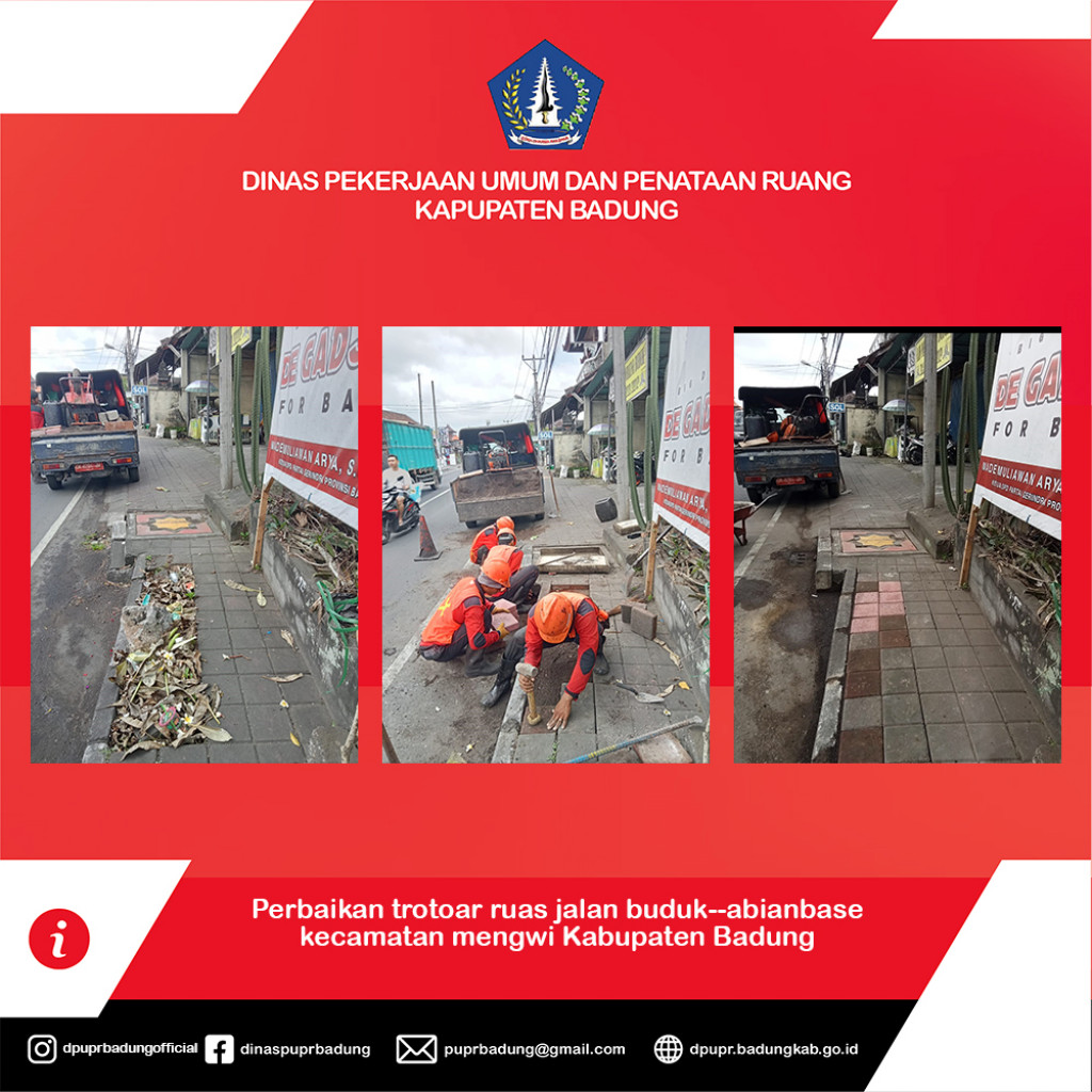 Perbaikan trotoar ruas jalan buduk--abianbase kecamatan mengwi Kabupaten Badung